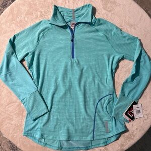 Avalanche Aqua Teal Half-Zip Performance Top
